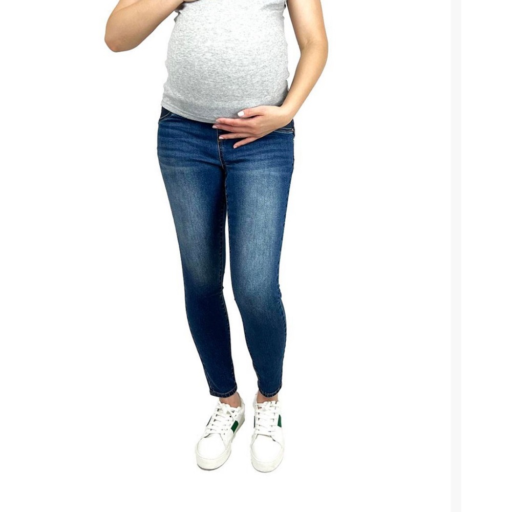 Indigo Poppy Maternity Blue Jeggings with Stretchy Fit and Tapered size L
